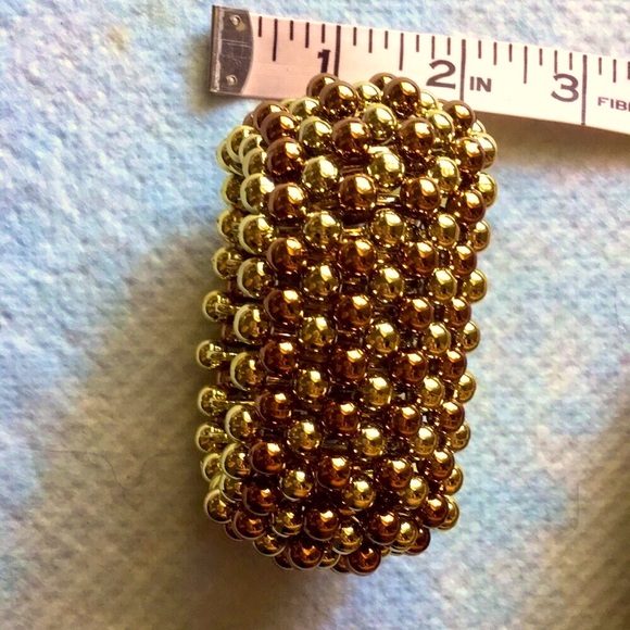 GOLD/COPPER BEADED BRACELET - Picture 3 of 9